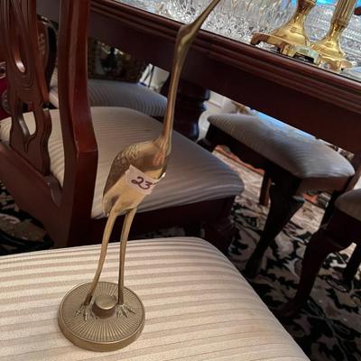 Vintage Brass Crane Egret Lot 237