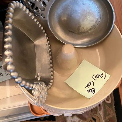 Box Lot Metal Tray Bowl Cake Plate etc - Lot 242