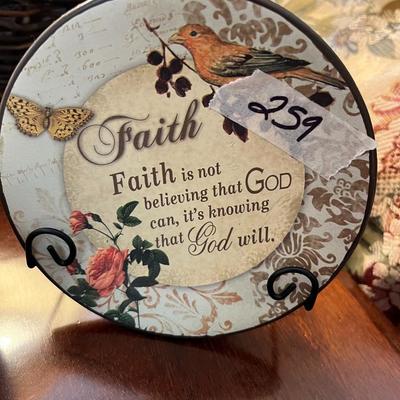 Faith Decorative Plate with Stand - Lot 259