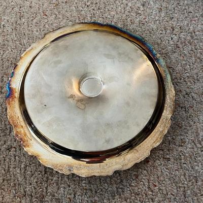 Silver Plat Round Platter with Bowl and Plastic Cover - Lot 276