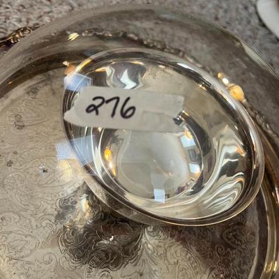 Silver Plat Round Platter with Bowl and Plastic Cover - Lot 276
