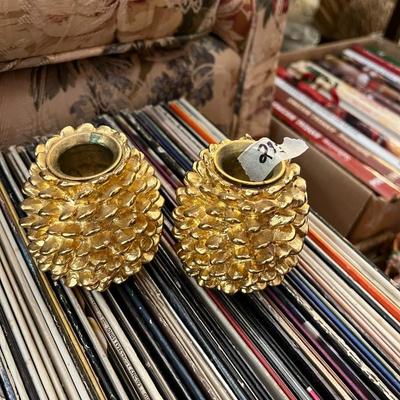 Pair of Pine Cone Candlesticks - Lot 293