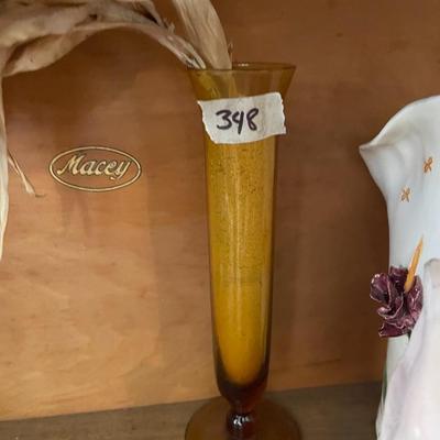 Yellow Glass Vase - Lot 348