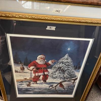 Framed and Matted Santa Print - Lot 361