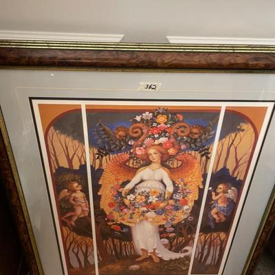 Framed and Matted Angel Print - Lot 362