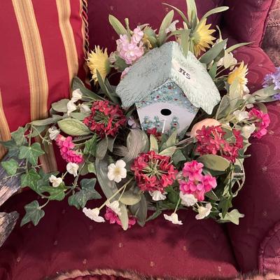 Flowers with Bird House - Lot 385