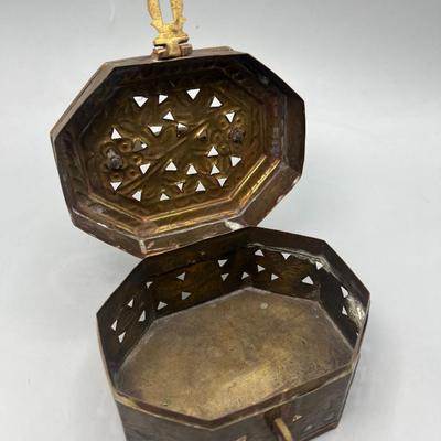 Vintage Made in India Brass Incense Scent Container Home Decor
