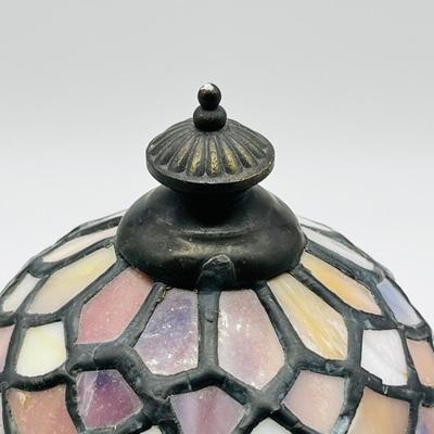 Tiffany Style ~ 2-Way Mini Lamp With Bronze Colored Base
