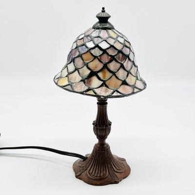 Tiffany Style ~ 2-Way Mini Lamp With Bronze Colored Base