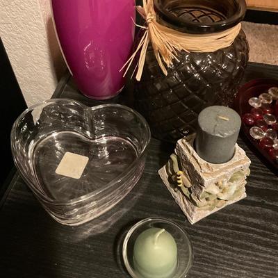 Miscellaneous candles and vases