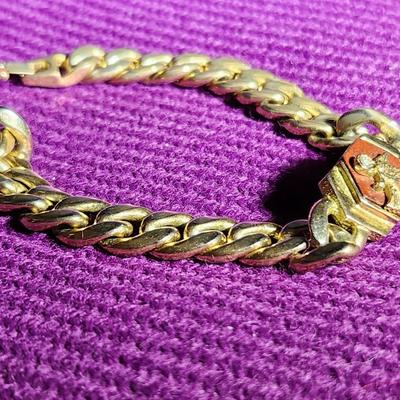 Vintage Sterling (?) Bracelet with 10K Gold Eagle