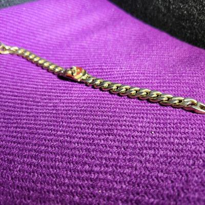 Vintage Sterling (?) Bracelet with 10K Gold Eagle