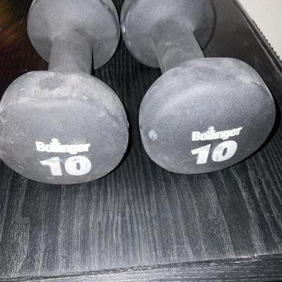 Two 10 lb Dumbbells.