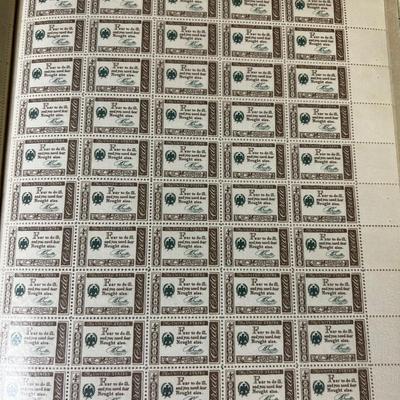 Book of Full Sheet Postage Stamps Old .04 Cent