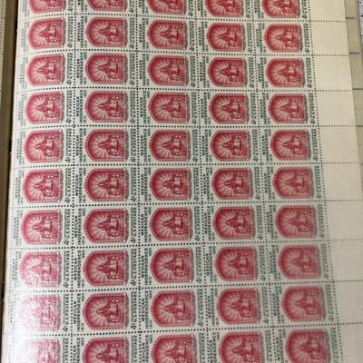 Book of Full Sheet Postage Stamps Old .04 Cent