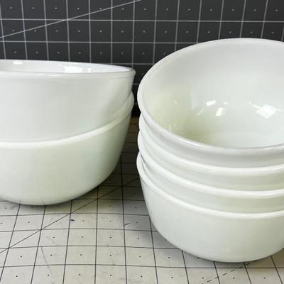 Anchor Hocking White Bowls (6) 