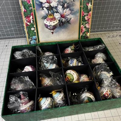 Circle of Beauty Floral Christmas Ornaments by Artist Leena Lu
