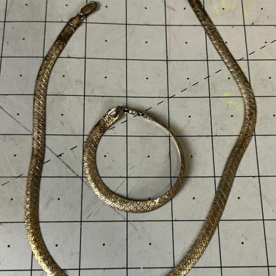VERY NICE, FLAT Sterling Italy Necklace & Bracelet 