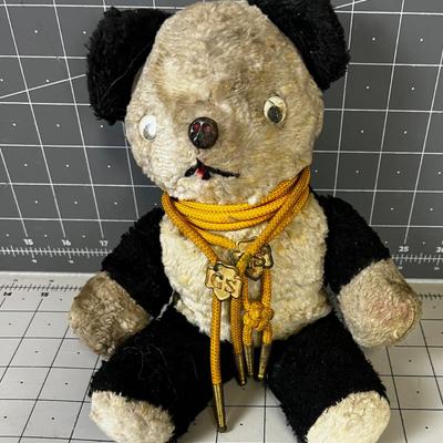 Vintage Teddy with (2) Girl Scout Bollo Tie 
