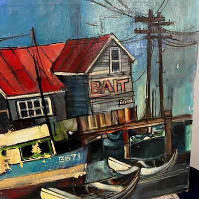ART - by Freeman 1961 Oil on Canvas BAIT SHOP