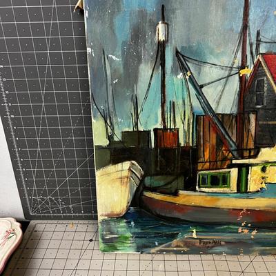 ART - by Freeman 1961 Oil on Canvas BAIT SHOP