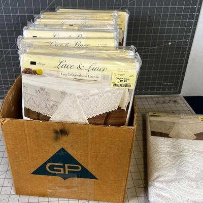 Box of Lace and Liner Table Clothes 