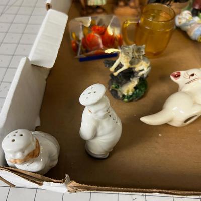 Tray of Miniature Figurines: Toothpick hold, Nutcracker etc.