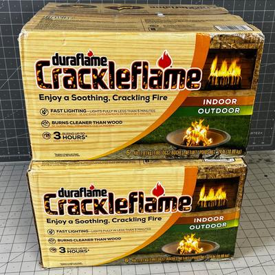2 Boxes of "crackleflame" Wood Logs
