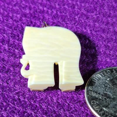Gold Overlay Decor Bone Elephant Pendant
