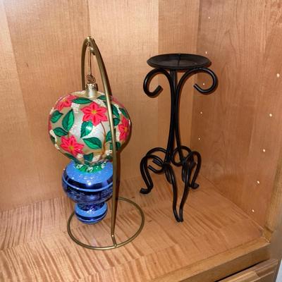 Large Christmas bulb and candle holder.