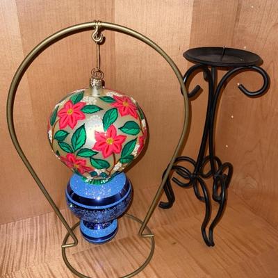 Large Christmas bulb and candle holder.