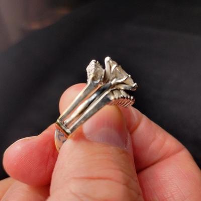 14K Gold Marquise Diamond Ring with Oblong Chips