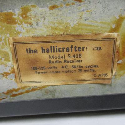 Hallicrafters Model S-40B Communications Radio Receiver