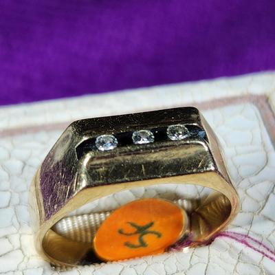 10K Gold Ring with Diamonds