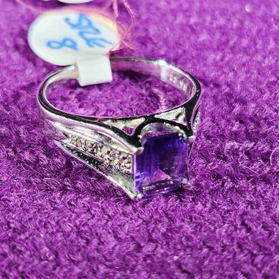 10K Gold Ring with Synthetic Tanzanite Gem