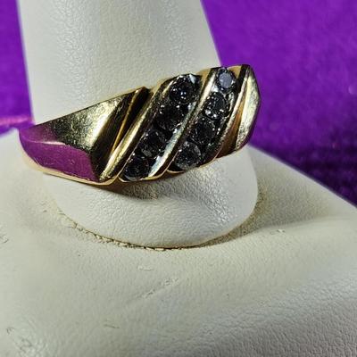 14K Gold Ring with Diamonds