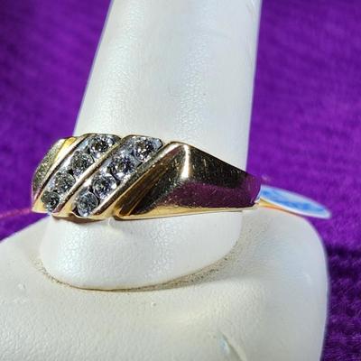 14K Gold Ring with Diamonds