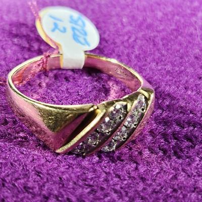 14K Gold Ring with Diamonds