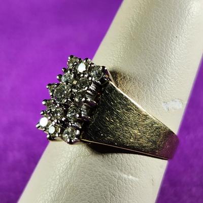 14K Gold Ring with Diamonds