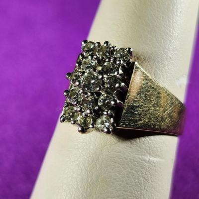 14K Gold Ring with Diamonds