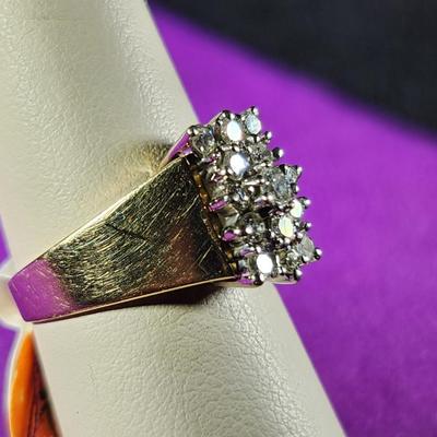 14K Gold Ring with Diamonds