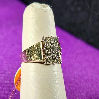 14K Gold Ring with Diamonds