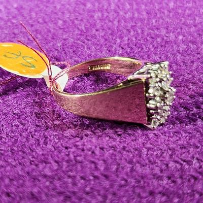 14K Gold Ring with Diamonds