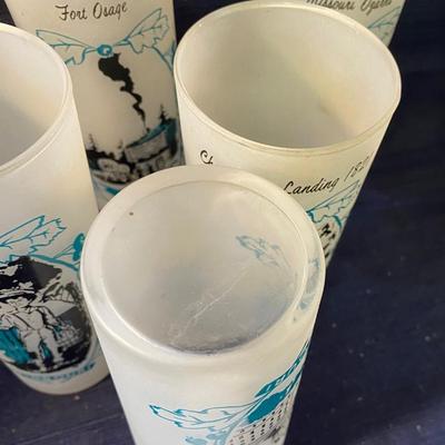 6 Vintage Collectable Frosted 16oz Missouri Glasses