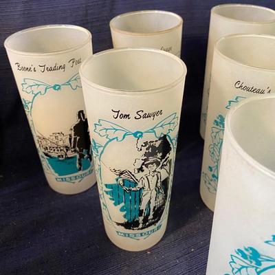 6 Vintage Collectable Frosted 16oz Missouri Glasses