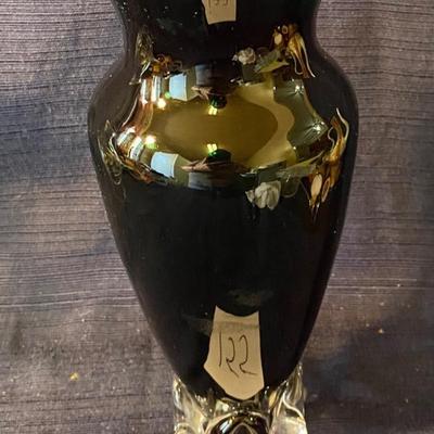 Vintage Tiffin Glass Killarney Green Rocket Style Vase