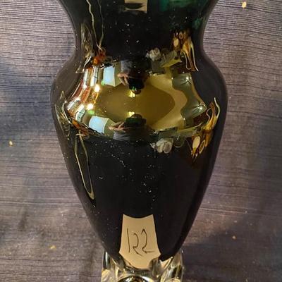 Vintage Tiffin Glass Killarney Green Rocket Style Vase