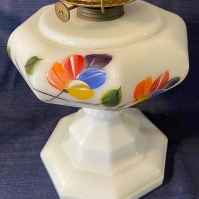 White Glass Hand-painted Table Lamp