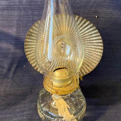 Vintage 1940s Eagle Oil Lamp w/Reflector