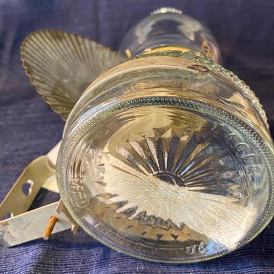 Vintage 1940s Eagle Oil Lamp w/Reflector